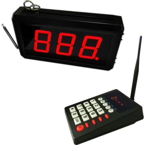 Wireless Queue Number Call System CE Passed For Fast Food Reastaurant Service ( 2 Display+1 Keypad)