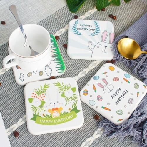 Diatom mud Water Absorption Quick Dry Anti-hot Diatom Mud Slip-resistant Printing Dining Cup mat Quick dry coaster