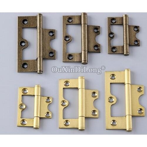 European 10PCS Pure Brass Cabinet Hinges Cupboard Wardrobe Kitchen Cabinet Door Hinges Antique Furniture Hinges w Screws
