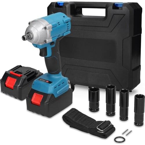 Large Capacity 21V Electric Impact Cordless Wrench Rechargeable Brushless Wrenchs Hand Drill Portable Installation Power Tools