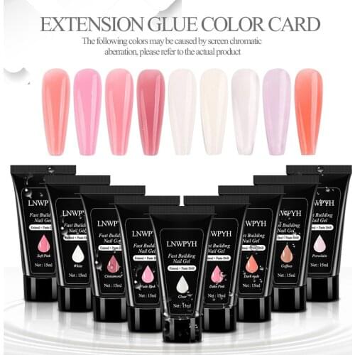 Extension gel Poly Nail Gel Nail Art Transparent Camouflage Color Fibre Glass Hard Jelly Quick Building Nail Extend Gum Acrylic