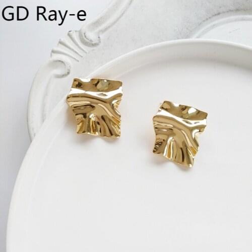 Hot Sale Geometric Texture Creative Irregular Chunky Stud Earrings 812