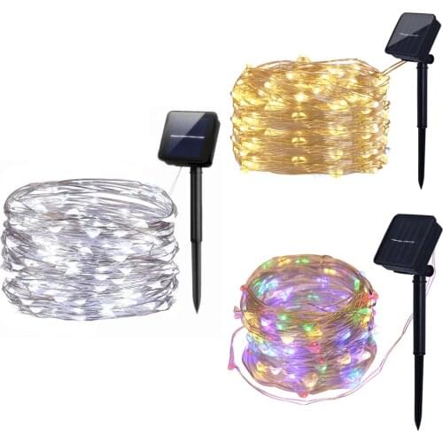 Solar String Lights, 10M 100LED Outdoor String Lights, Waterproof Decorative String Lights for Patio, Garden, Gate, Yard, Party