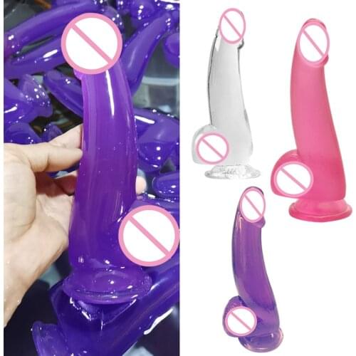 Bent Dildo Realistic Penis Strong Suction Cup Dildo Female Masturbator Clitoris Stimulator Sex Toys For Women Lesbian Dick