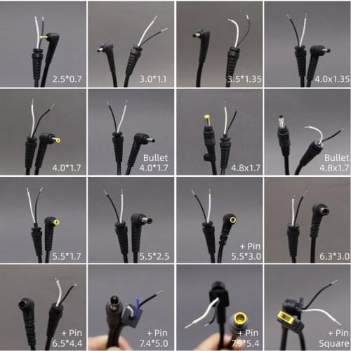 16 Models Laptop DC Power Cord Repair Cable For Samsung ASUS Lenovo Notebook Wire 115cm 22AWG