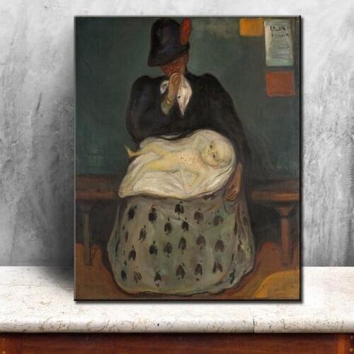 Impression figures women death baby oil painting canvas printings printed on canvas wall art decoration picture