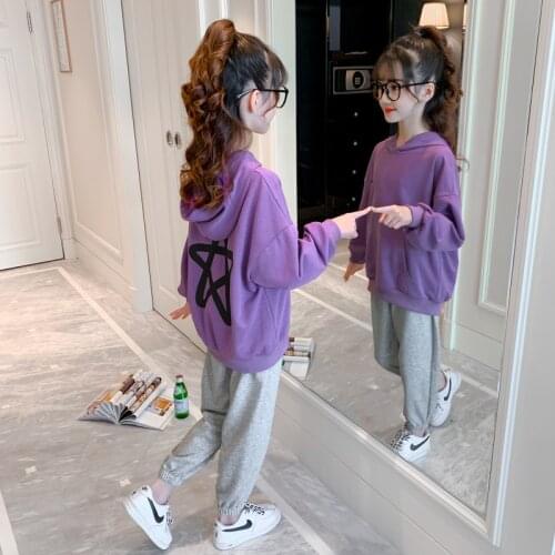 Girls Clothing Set Autumn Spring Clothes Children Kids Girl Solid Korean Outfits Teenage Tracksuit for 6 8 10 12 13 14 Years