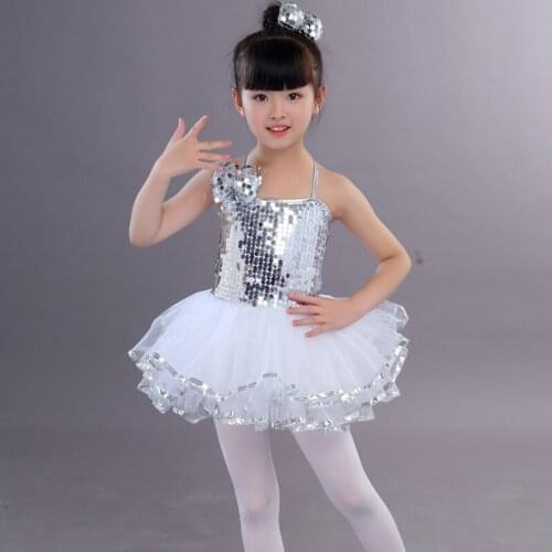 Childrens Latin dance costumes girls modern jazz dance sequins stage performance clothing professional ballet costumes
