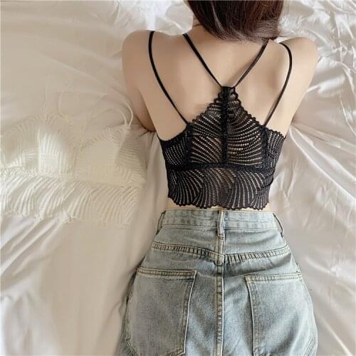 Racerback Crop Top Womens Basic Summer Beauty Back Strapless Bandage Top Camisole Sexy Beach Lace Bralette Club Tank Tops Women