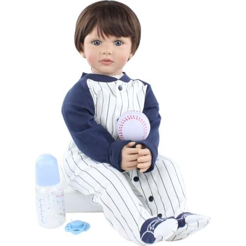 60 CM Soft Silicone Reborn Baby Doll Toy For Girl Vinyl Toddler Boy With Cloth Body Alive Dress Up Boneca Birthday Gift