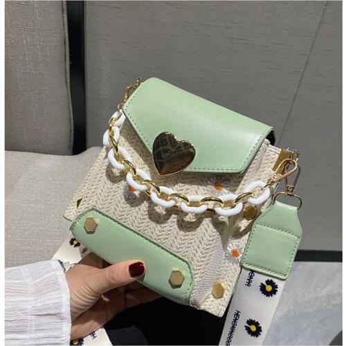 Summer bag for the beach 2021 womens crossbody bag shoulder bag mini bag with shoulder strap by phone woven bag love bag сумка