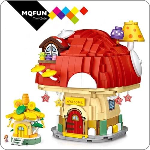 LOZ Blocks DIY Building Bricks Toy Cute Sunflower DIY Model Toys for Children Juguetes Mushroom Kids Gifts Girls Present Xmas