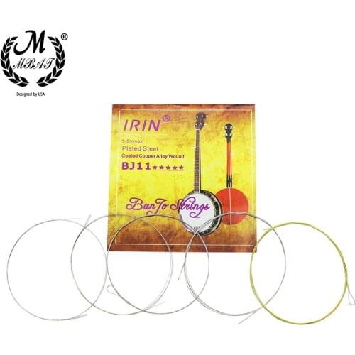 M MBAT 5Pcs/Set Banjo Strings Stainless Plated Steel Coated Copper Alloy Wound String Musical Instrument Part Accessories BJ11