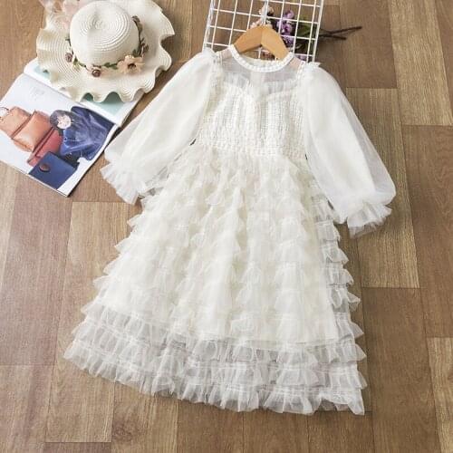 Girls' clothing Dress Summer Childrens Clothing Party Elegant Princess Long Tulle Baby Girls Kids Lace Wedding Ceremony Dresses