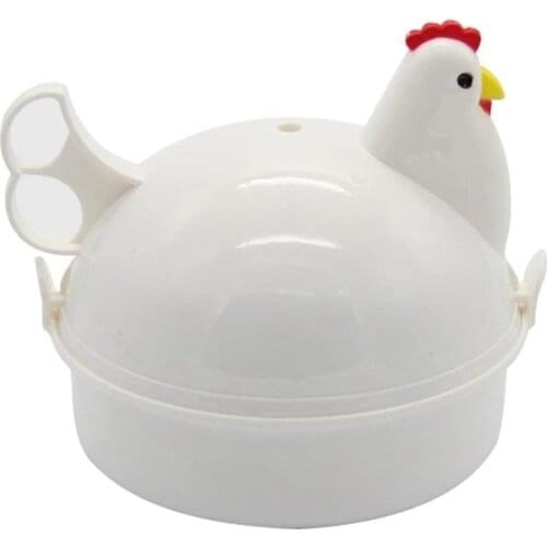 Microwave Egg Steaner Poacher Cooker Boiler Steamer Gadgets Cook Soft And Hard Boiled Egg Chicken Shape For 4 Eggs Kitchen