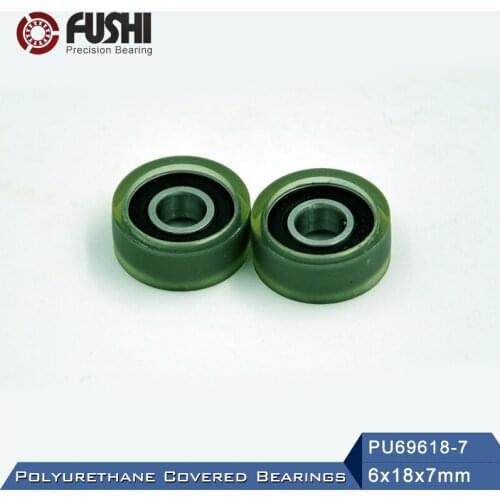 PU 696 Polyurethane Covered Bearing 6*18*7 mm ( 4 Pcs ) Shaft 6mm PU69618-7 Urethane Cover PU696 Bearings