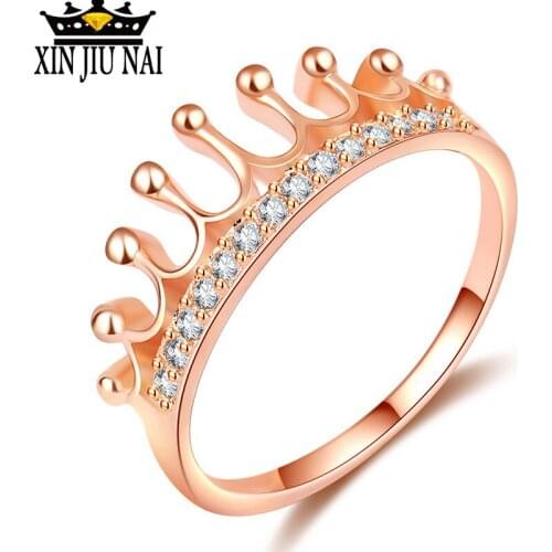 Luxury Royal family Jewelry Solitaire Luxury 925 Silver 11mm big AAA CZ Simulated stones Wedding Band Rose gold Crown Women Ring