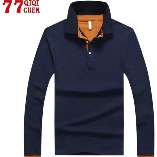 Mens Polo Shirt Casual Long Sleeve Male Cotton Polo Shirts Soild Slim Camisa Polo Shirt Men Spring Male Clothes Polosshirt 4XL
