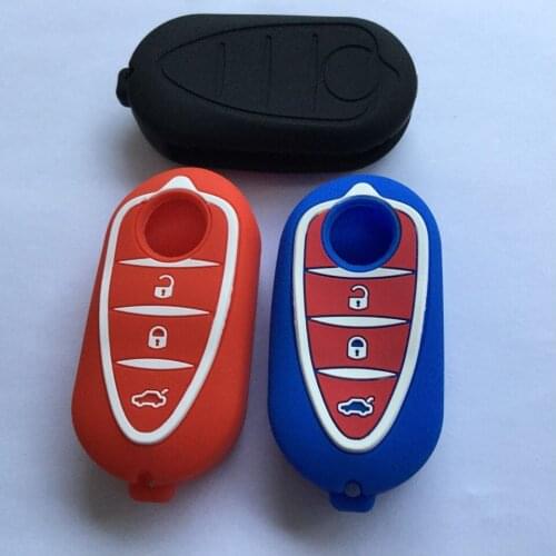 Remote Key Holder Silicone Cover Protector For ALFA ROMEO 4C MITO GIULIETTA 159 GTA GTO 3 Button Key Bag