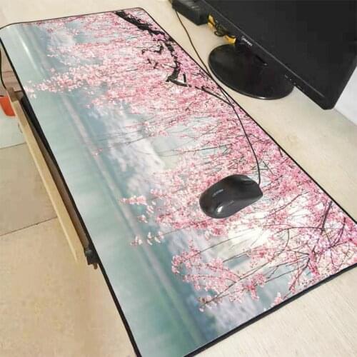 Japan Cherry Blossom Tree Flowers photo Mouse Pad Gamer Big Mouse-pad Led Backlight and common pink mice mat