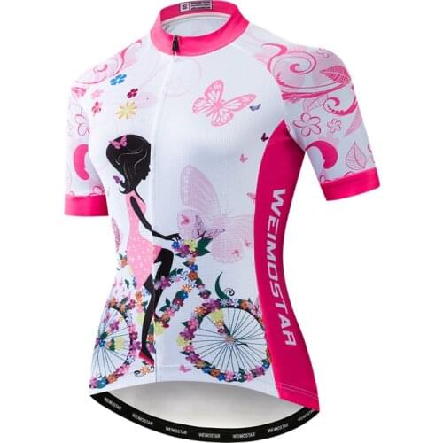 Weimostar Cycling Jersey Women Summer Short Sleeve Bike MTB Jersey Shirt Quick Dry Bicycle Clothes Cycling Wear Maillot Ciclismo