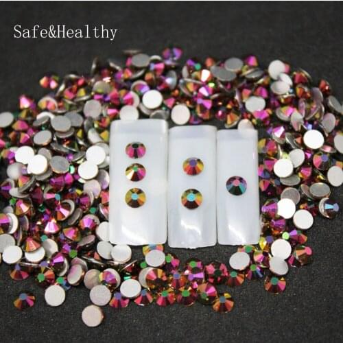 SS16-SS50 rainbow rose gold Rhinestones Back Flat Round Nail Art Decorations And Stones Non Hotfix Rhinestones Crystals for DIY