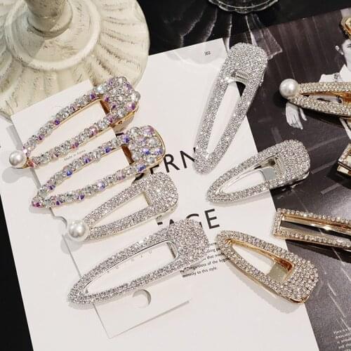 1 Pcs New Women Bridal Vintage Faux Pearl Crystal Hairpins Girl Glitter Rhinestone Hair Clips Accessories Water Drop Barrettes