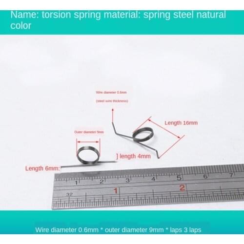 10pcs 0.6mm wire diameter torsion spring 9mm outside diameters springs 3 laps Angle length 10mm