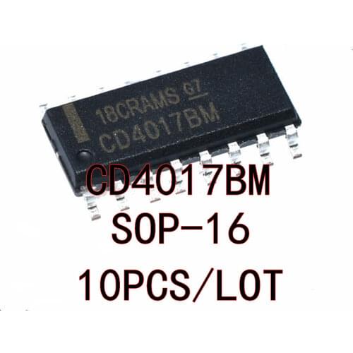10PCS/LOT NEW CD4017 CD4017BM SOP-16 Logic Chip Decimal Counter