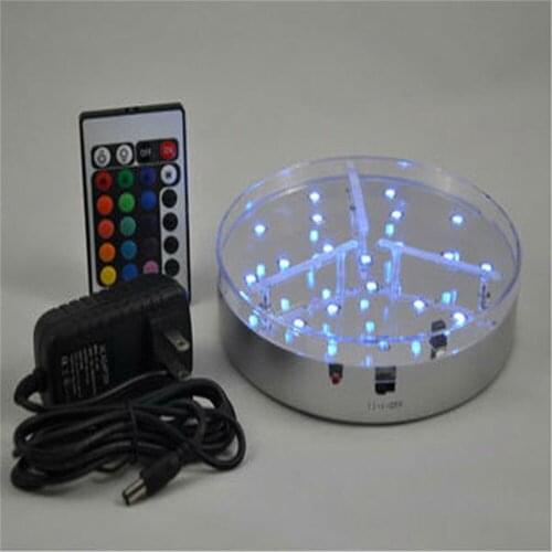 2 Pieces/Lot 15CM Diameter RGB Multicolor LED Vase Base With Remote Controller for Crystal Tall Flower Stand Wedding Decoration