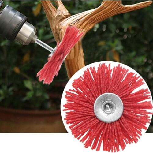 Deburring Abrasive Steel Wire Brush Head Polishing Red Nylon Wheel Cup Shank
