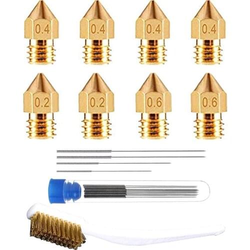 3D Printer Accessories Brass Nozzle Cleaning Kit Brass Nozzle Copper Wire Cleaning Brush Multi-Size Cleaning Needles