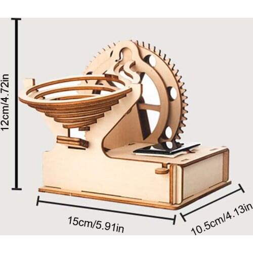 Wooden Solar Track Ball DIY 3D Wooden Race Run Maze Puzzle Building Kits Toys X5XE