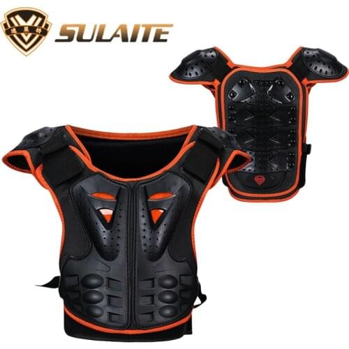 SULAITE Childrens Motorcycle Helmet Roller Skating Back Protector Ridge Night Reflective Armor Childrens Riding Armor jacket