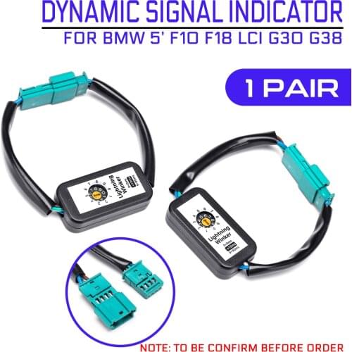2pcs Dynamic Left&Right Turn Signal Indicator LED Taillight Add-on Module Cable Wire Harness Adapter For BMW F18 LCI G30 G38