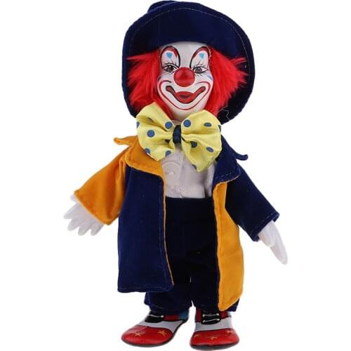 Porcelain Clown Doll For Kids Birthday Gifts Halloween Christmas Decoration 18cm Clown Man Figure Home Table Desk Top Decor