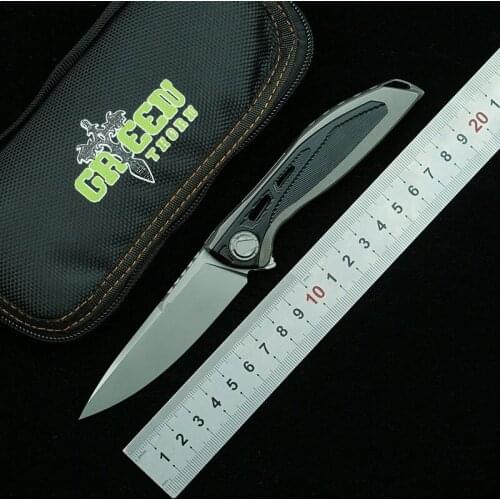 Green thorn Neon D2 steel 3D titanium alloy/G10 handle folding knife outdoor camping survival kitchen knife EDC utility knife
