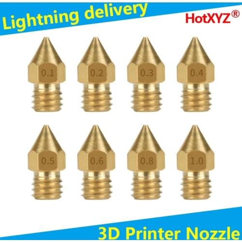 HotXYZ MK8 Nozzles 3D Print Extruder Brass Nozzles for Ender 3 Ender 5 Anet A8 Makerbot Creality CR-10 3D Printer Accessories