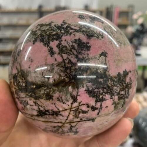 Natural plum tourmaline crystal ball, natural gem, reiki ball healing gem