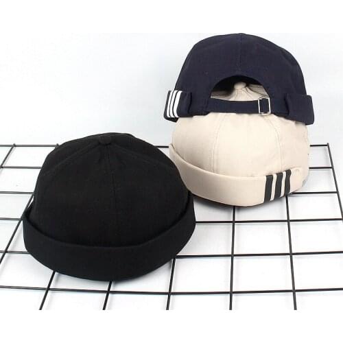 Casual Beret Personality Dome Melon Cap Unisex Brimless Cap Hipster Fashion Adjustable Printed Striped Hat Skullies Beanies Cap