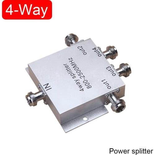 RF Coaxial Splitter 1 to 2/3/4 In 1 Way Power Splitter 800-2500MHz Signal Booster Divider N female Type Power Splitter Cable 4