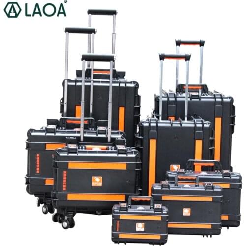 LAOA Strengthen Impacted Resistance and Water-Proof Portable Tool Box Instrument Trolley Fix Wheel Case