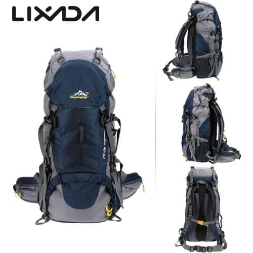 Lixada 50L Waterproof Outdoor Sport Hiking Trekking Camping Travel Backpack Pack Mountaineering Climbing Knapsack Rain Cover