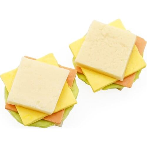 Odoria 1:12 Miniature 2Pcs Bread Simulation Sandwich Mini Food Model Kitchen Set Dollhouse Accessories Doll House Decoration