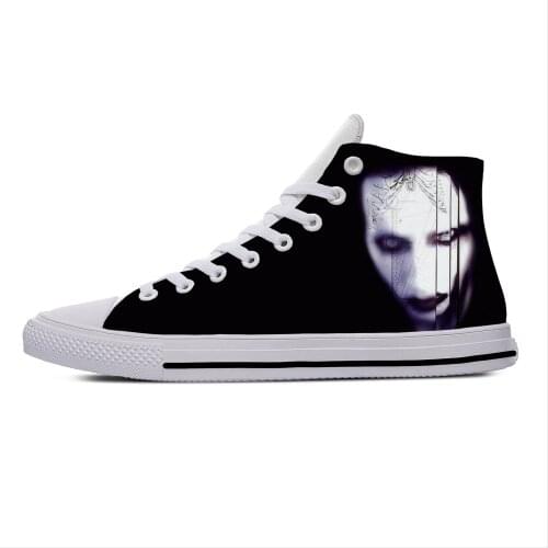 Rock Band Music Singer Marilyn Manson Fashion Casual Cloth Shoes High Top Lightweight Breathable 3D Print Men Women Sneakers