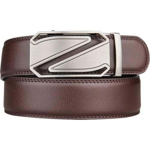 Arrival New Cowhide Genuine Leather Belt For Men 3.5cm Width Mens Automatic Buckle Brand Luxury Coffee Mens Belts