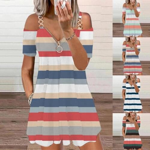 Sling Dress Printing Off-shoulder Design Sexy Women Summer Midi Dress for Vacation