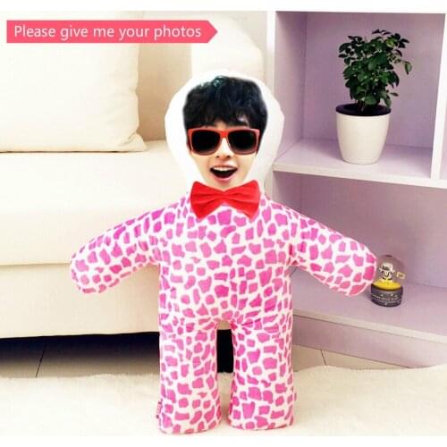 Provide photo Pink deer lines cushion Real human pillows Christmas decorations diy gift Birthday Valentines Day Personal