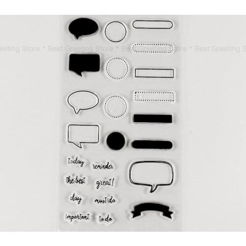 Office blank frame stamps round frame talking bubble clear stamps bullet journal planner stamps