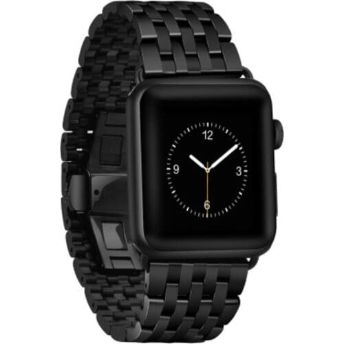 Stainless Steel Strap for Apple watch bands Series 123, for Apple Watch Butterfly Buckle Strap iwatch 38mm 42mm 40mm 44mm